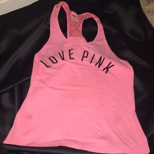 PINK Lace Racerback Tank